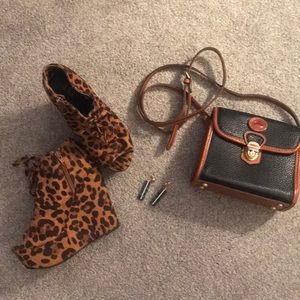 Leopard print wedges
